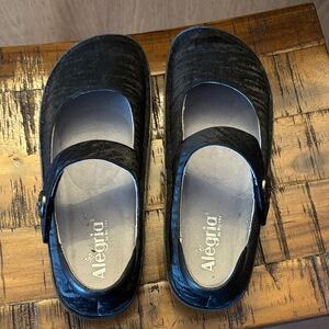 Alegria Paloma Black Matte Textured Mary Jane, 39